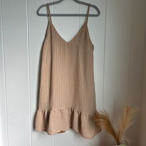 Boho Chic Tan V-Neck Top